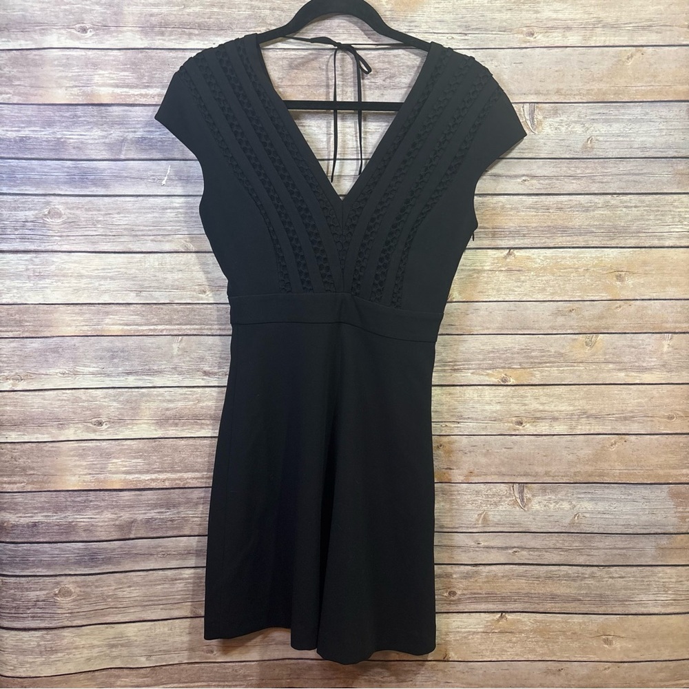 Sandro Paris SS21 radical dress black fit and flare lbd little black dress Small - Picture 3 of 10